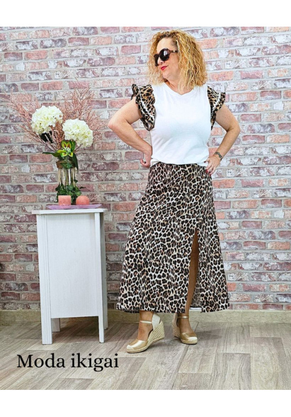 falda leopardo mujer