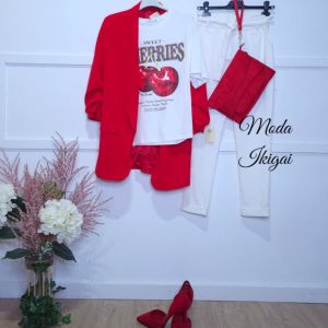 camiseta mujer cerezas