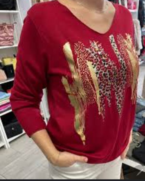 Screenshot_20241201_121656_Google Sueter burdeos con dorado - Imagen 1