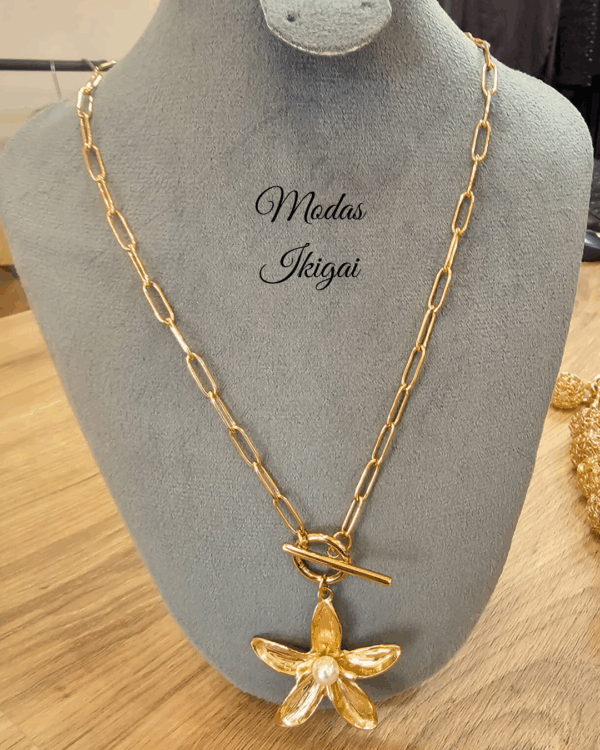 Colgante flor perla - Imagen 1