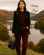 Chaqueta negra manga recogida