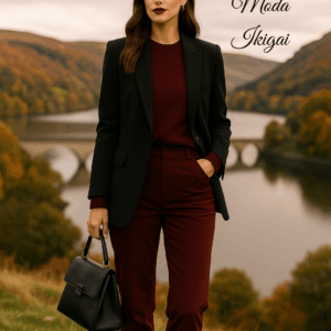 Chaqueta negra manga recogida