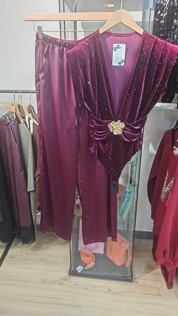 Body Burdeos con brillo - Imagen 1