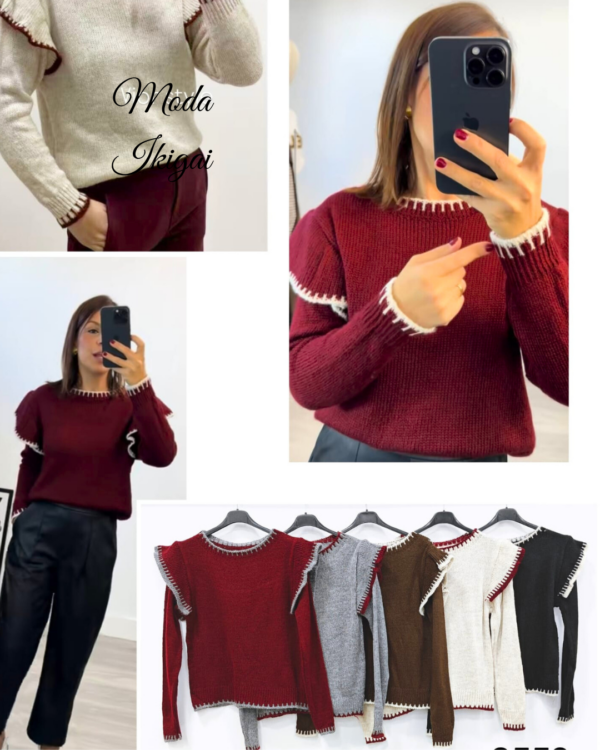 Suéter con ribete - Imagen 1