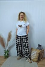 Pantalón bombacho cuadros