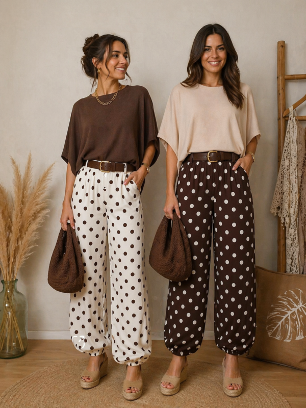 Pantalón bombacho lunares - Imagen 1